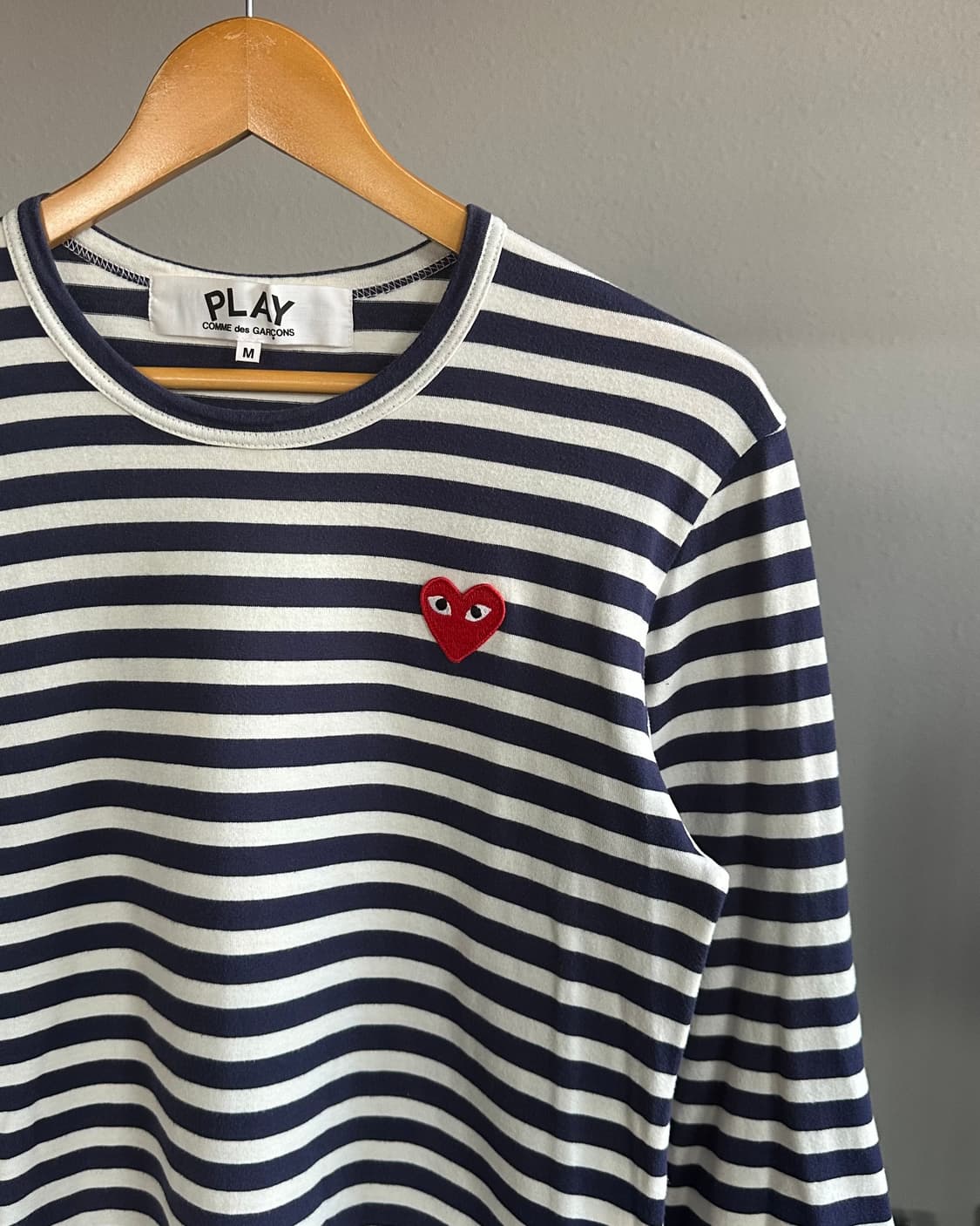 [M]꼼데가르송 스트라이프 롱 슬리브 여성 티셔츠 상품이미지3