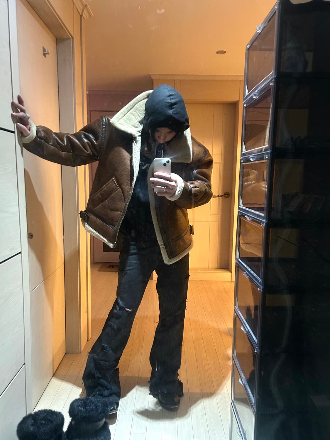 Over B-3 Type Shearling Jacket 상품이미지5