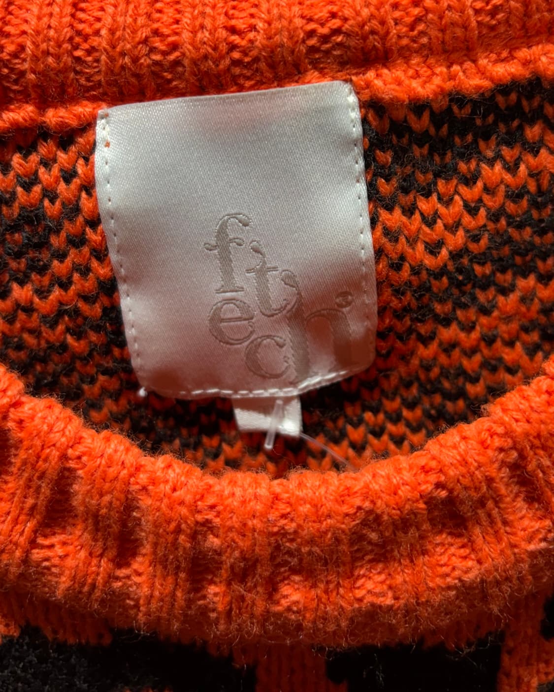 L FETCH 패치선데이 레오파드 오렌지 라운드 니트 상품이미지6