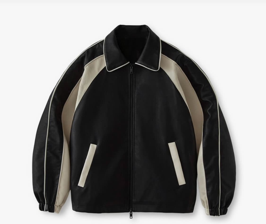 라퍼지스토어 비건레더 자켓 블랙/아이보리 L 상품이미지1