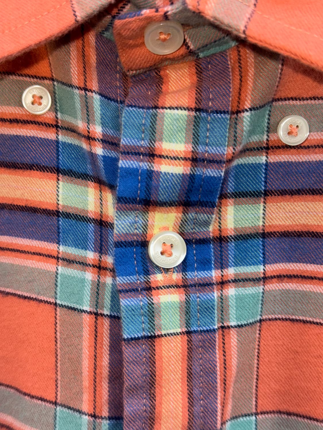 Brooksbrothers 브룩스브라더스 오렌지 체크 셔츠(s) 상품이미지3