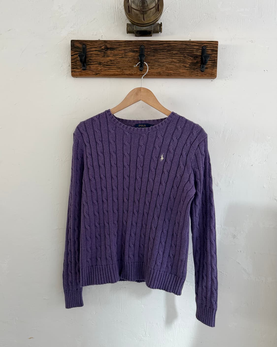 Polo 폴로 랄프로렌 신형 우먼라인 퍼플컬러 코튼 케이블 니트  상품이미지4