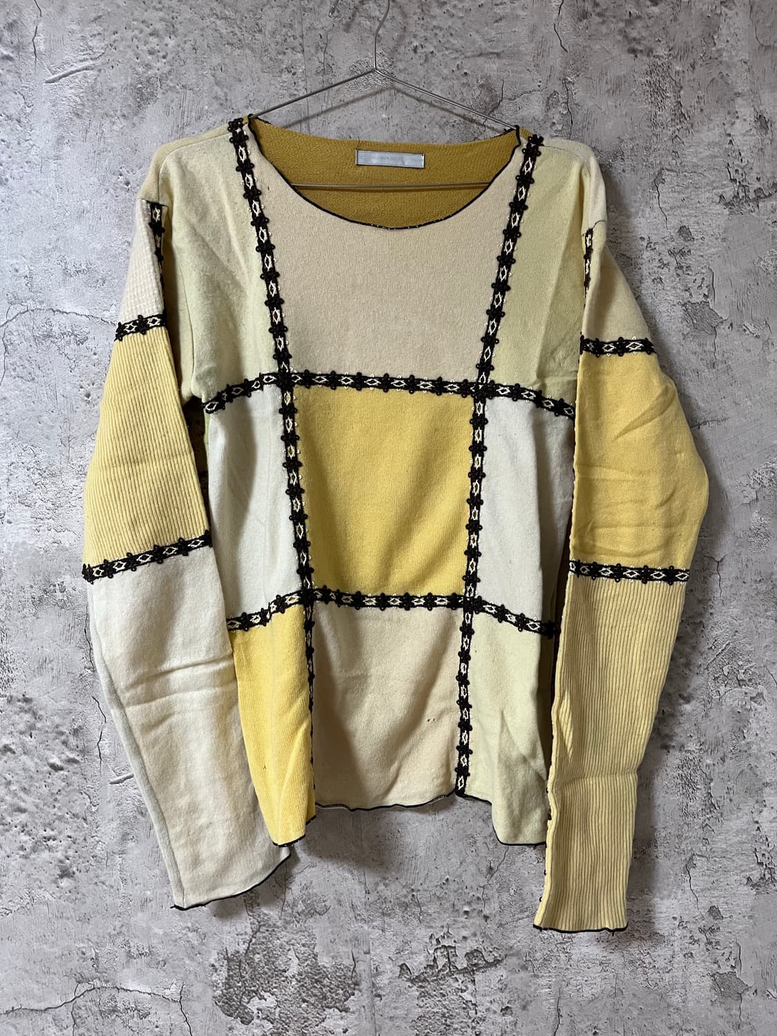 넘버나인 02AW “nowhere man"1of1 캐시미어 패치워크 니트 상품이미지2