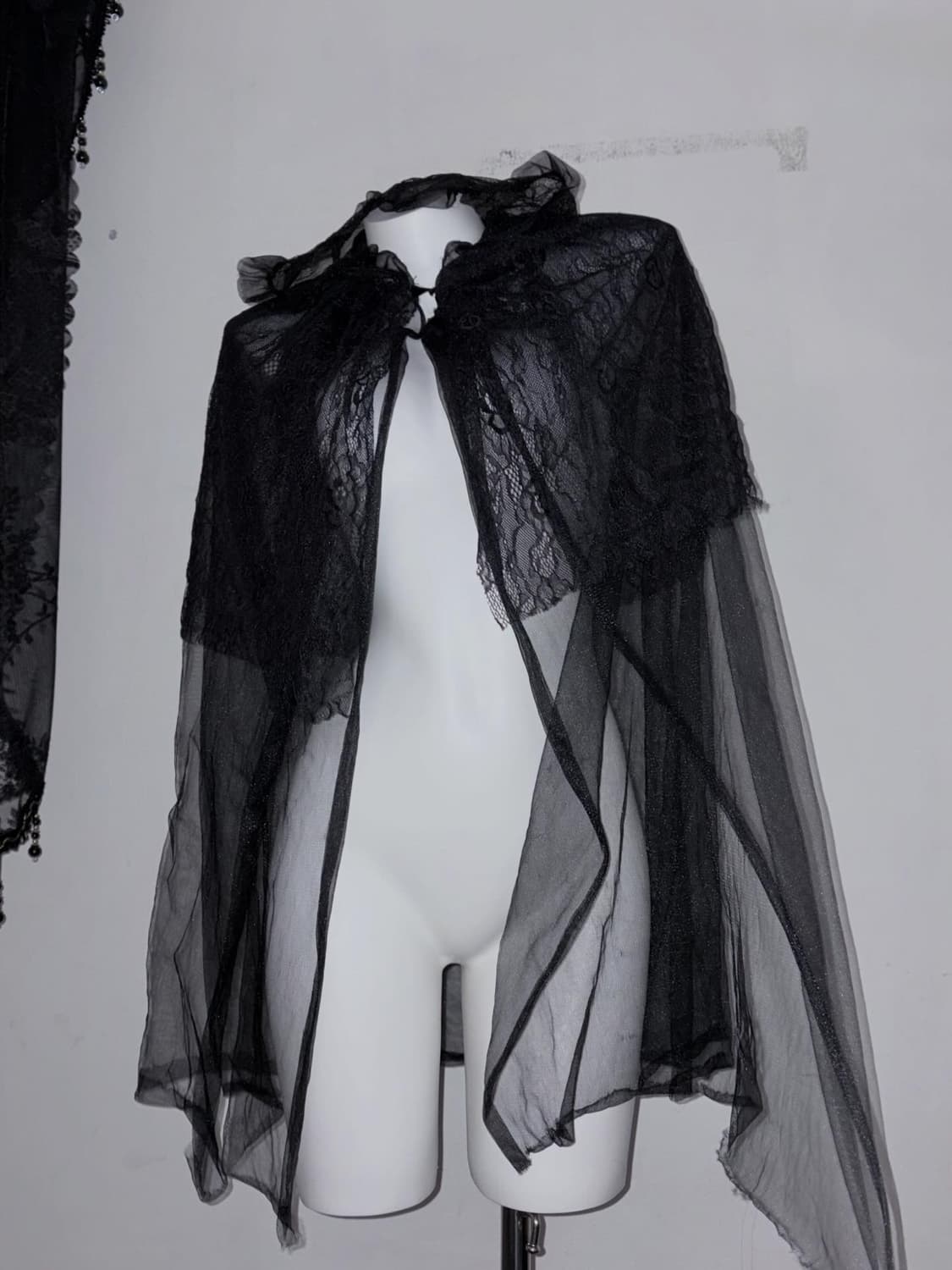 오사라기깔 고스 시스루 베일 3겹 레이어드 다크페미닌 고스로리 레이스 상품이미지2