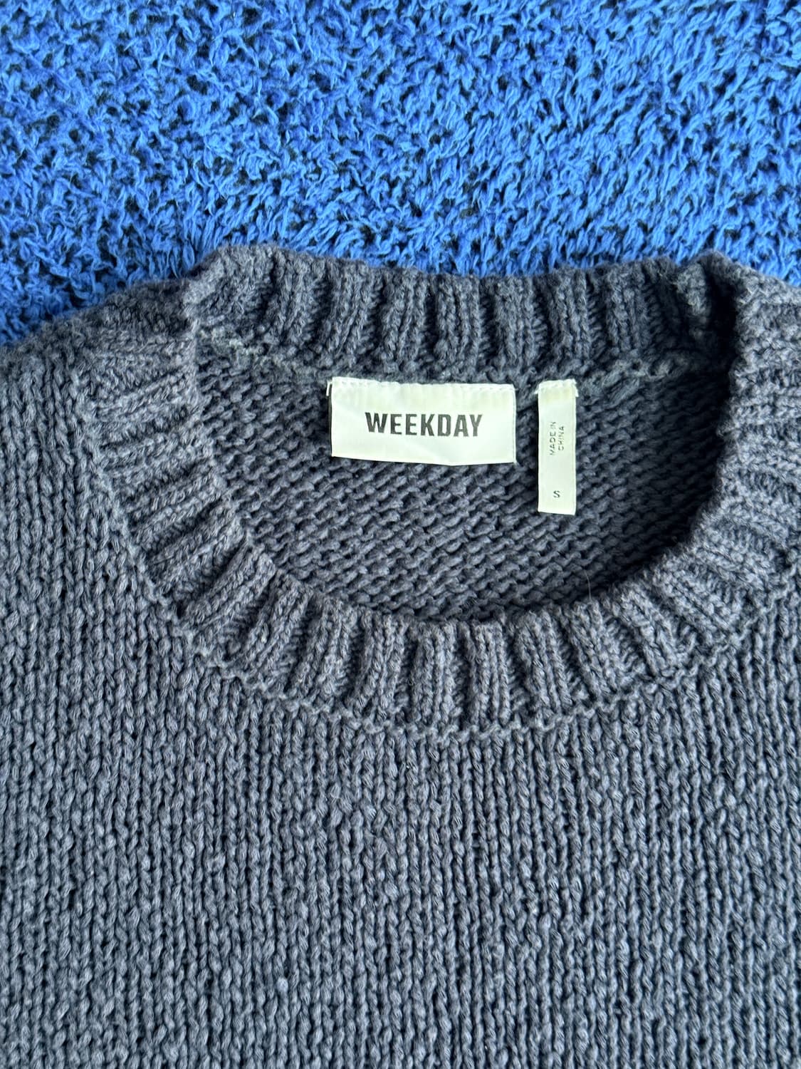 크롭 니트 스웨터 다크 블루 상품이미지3