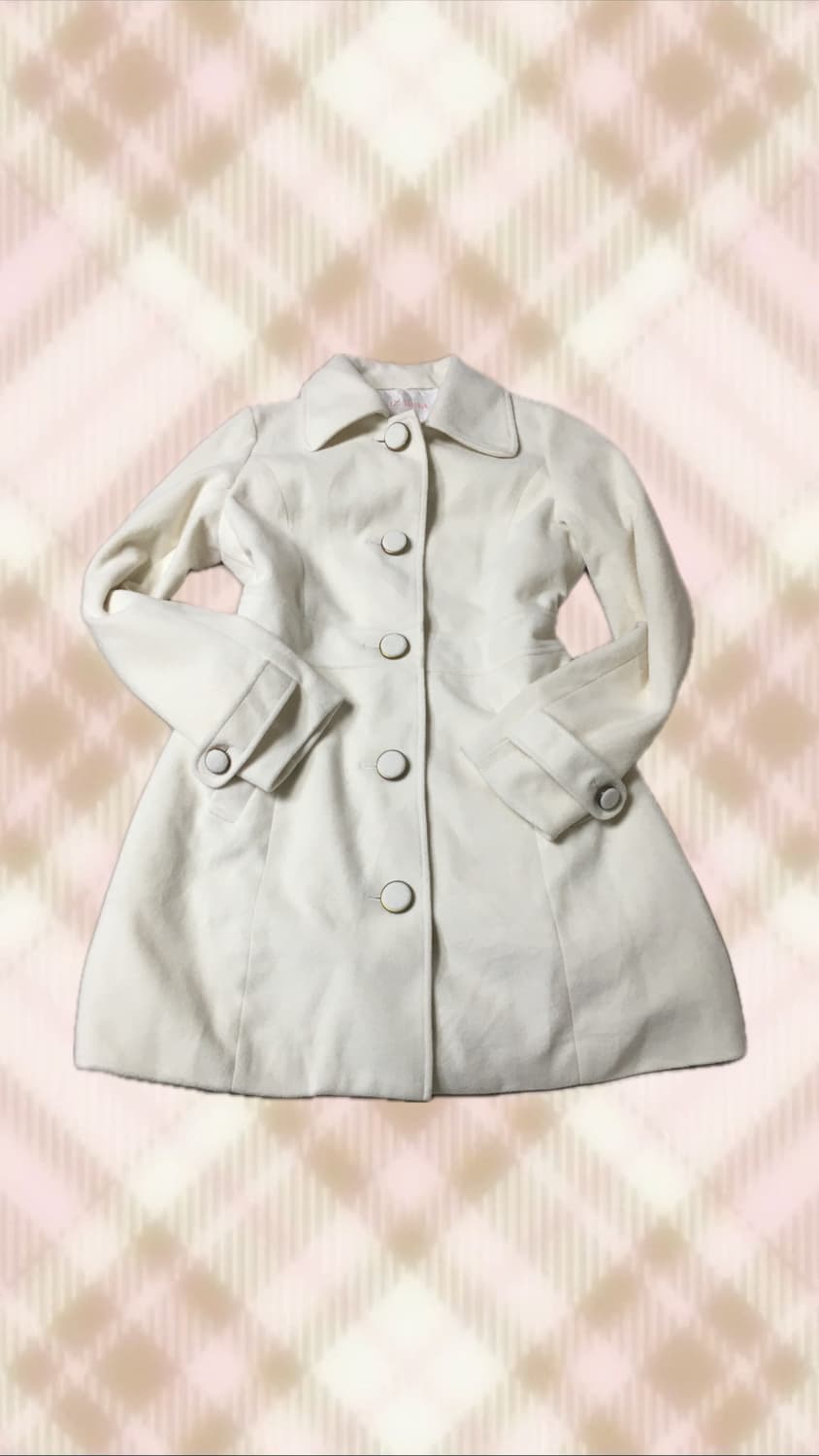 리즈리사 화이트 아이보리 코트 라떼 히메 갸루 러블리 로걀 빈티지 모리 상품이미지1