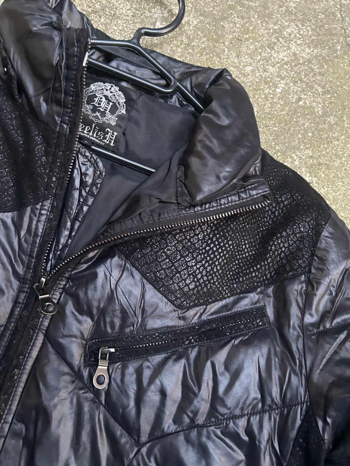 *rare* 2000s V-kei 파이톤 블랙 패딩자켓  상품이미지4
