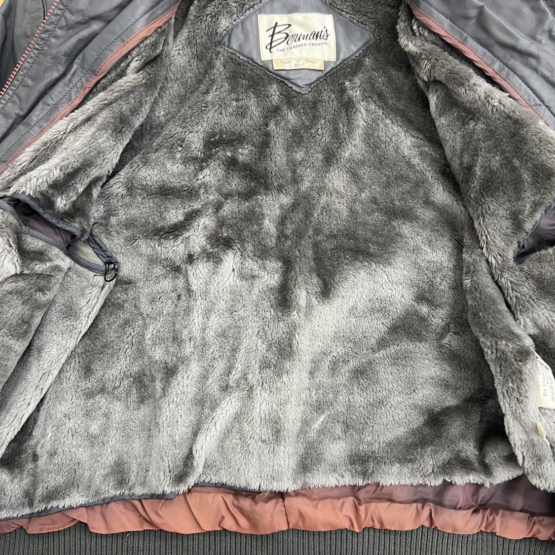 VTG 빈티지 그레이 레더 자켓 42 상품이미지8