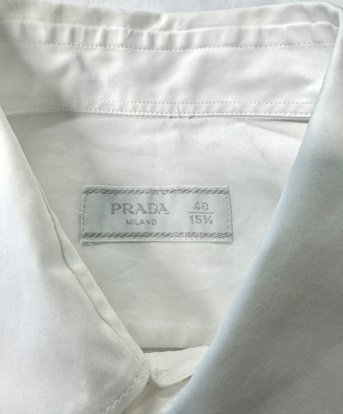 PRADA 프라다 레터링 로고 포플린 화이트 셔츠 40,15 3/4 상품이미지5