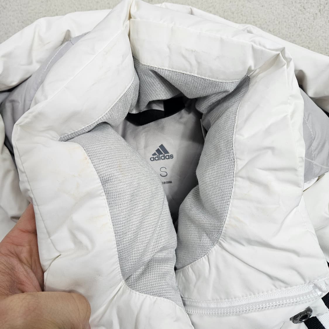 아디다스 삼선 롱패딩 S 화이트 상품이미지5