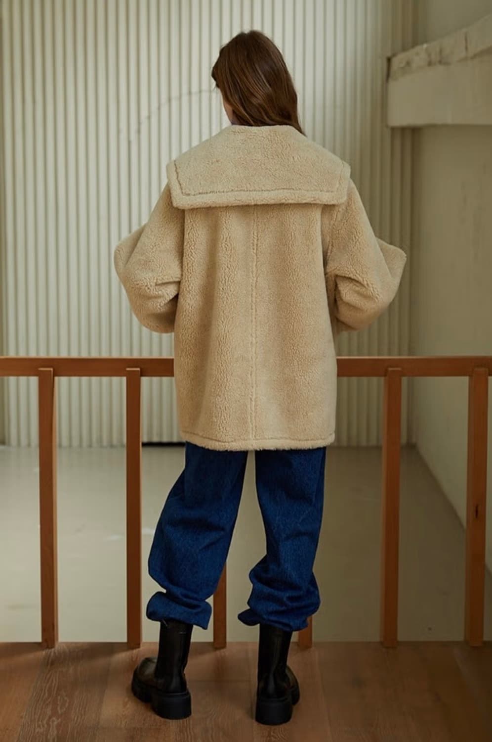 텐먼스 리버시블 무스탕 브라운 상품이미지4