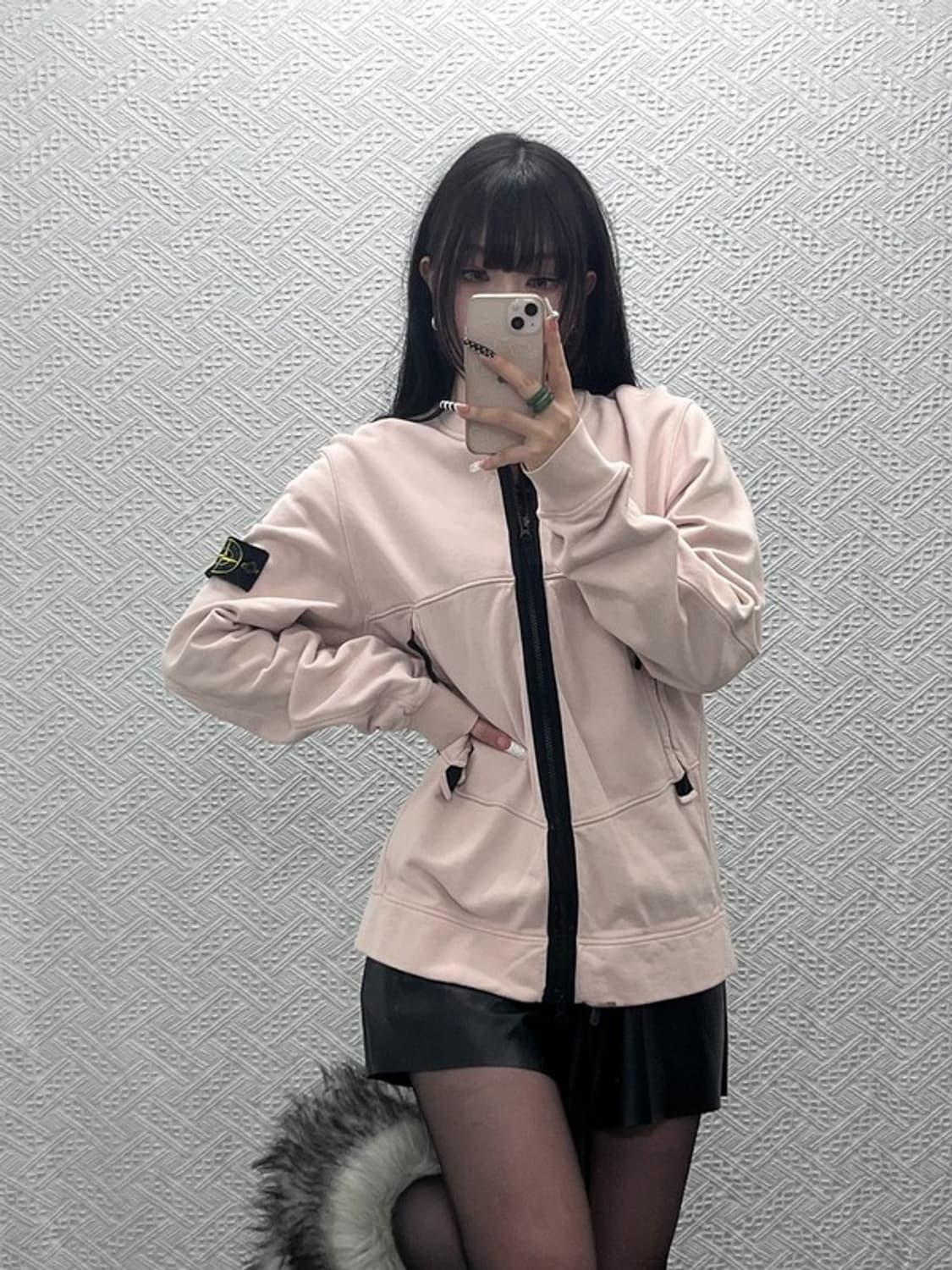 스톤 아일랜드 멀티포켓 트러커 딸기우유 핑크 집업 자켓 95 C10219 상품이미지1