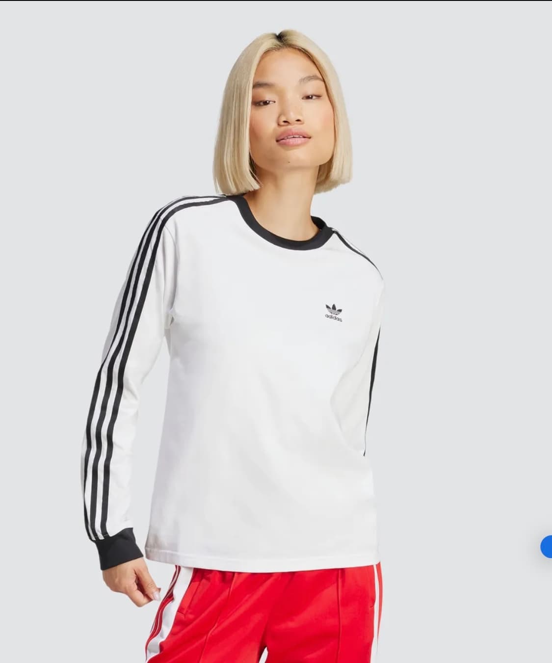 아디다스 3S 레귤러 긴팔 티 -화이트 상품이미지1
