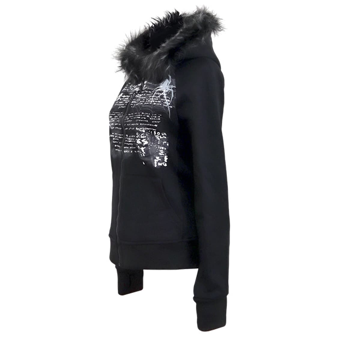 갸루 스타일 퍼 후드 집업 자켓 상품이미지3