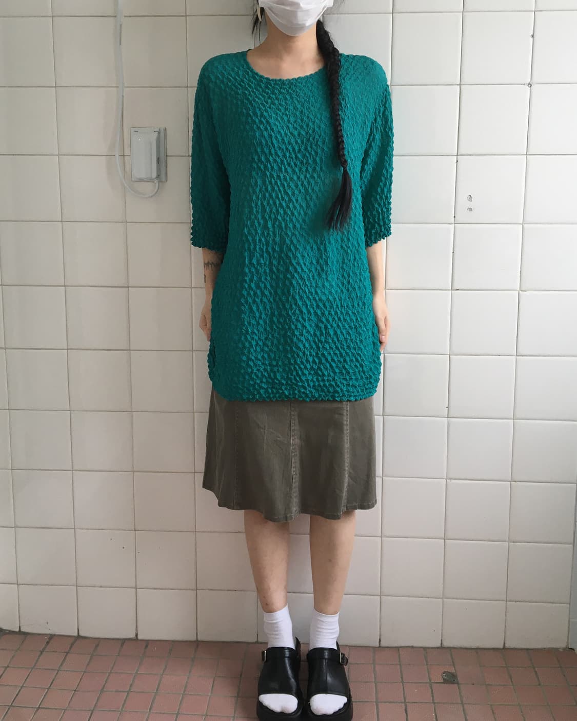 Pleats popcorn top 상품이미지1