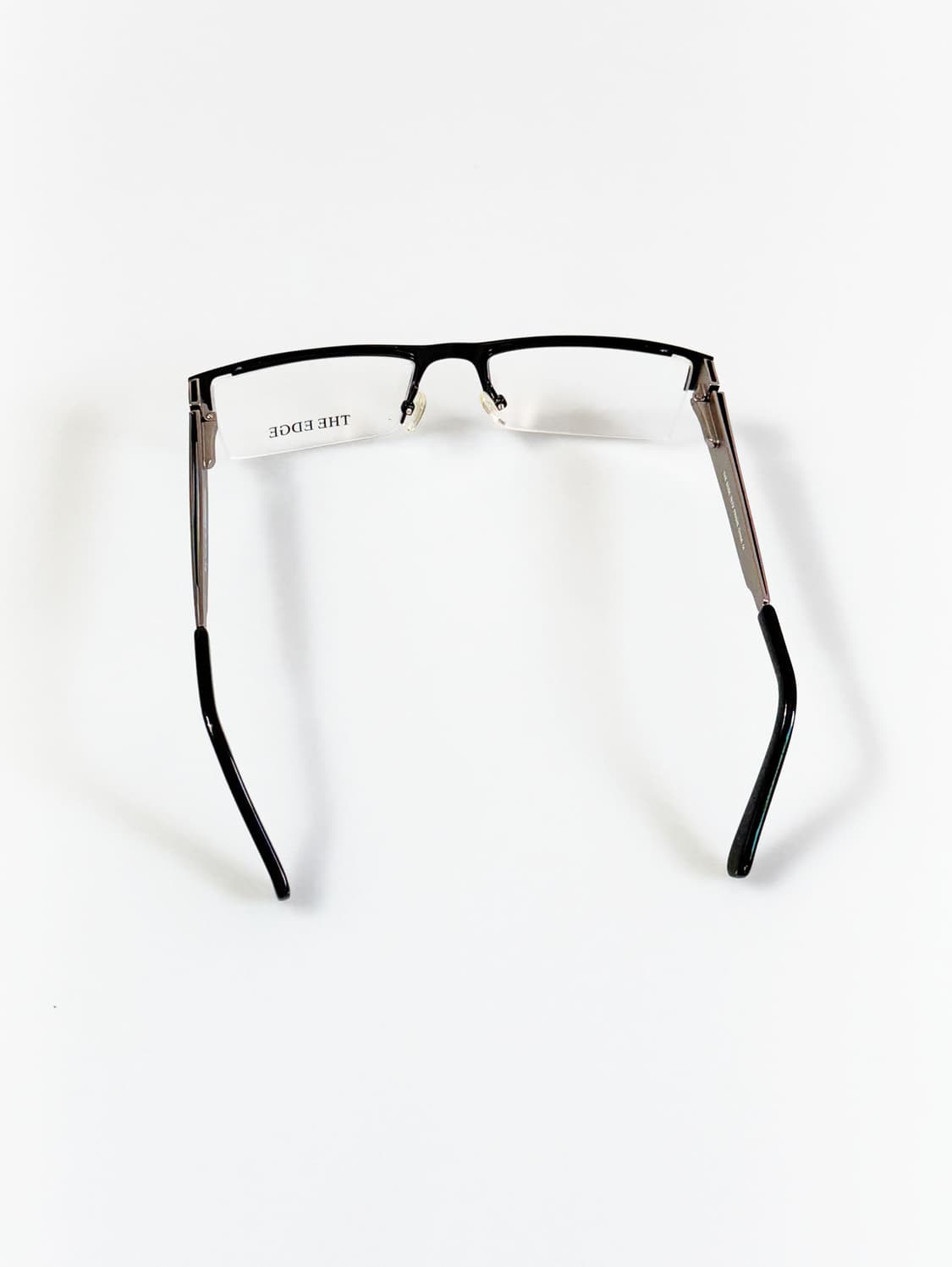 THE EDGE 블랙 메탈 반무테 스퀘어 빈티지 안경 상품이미지5