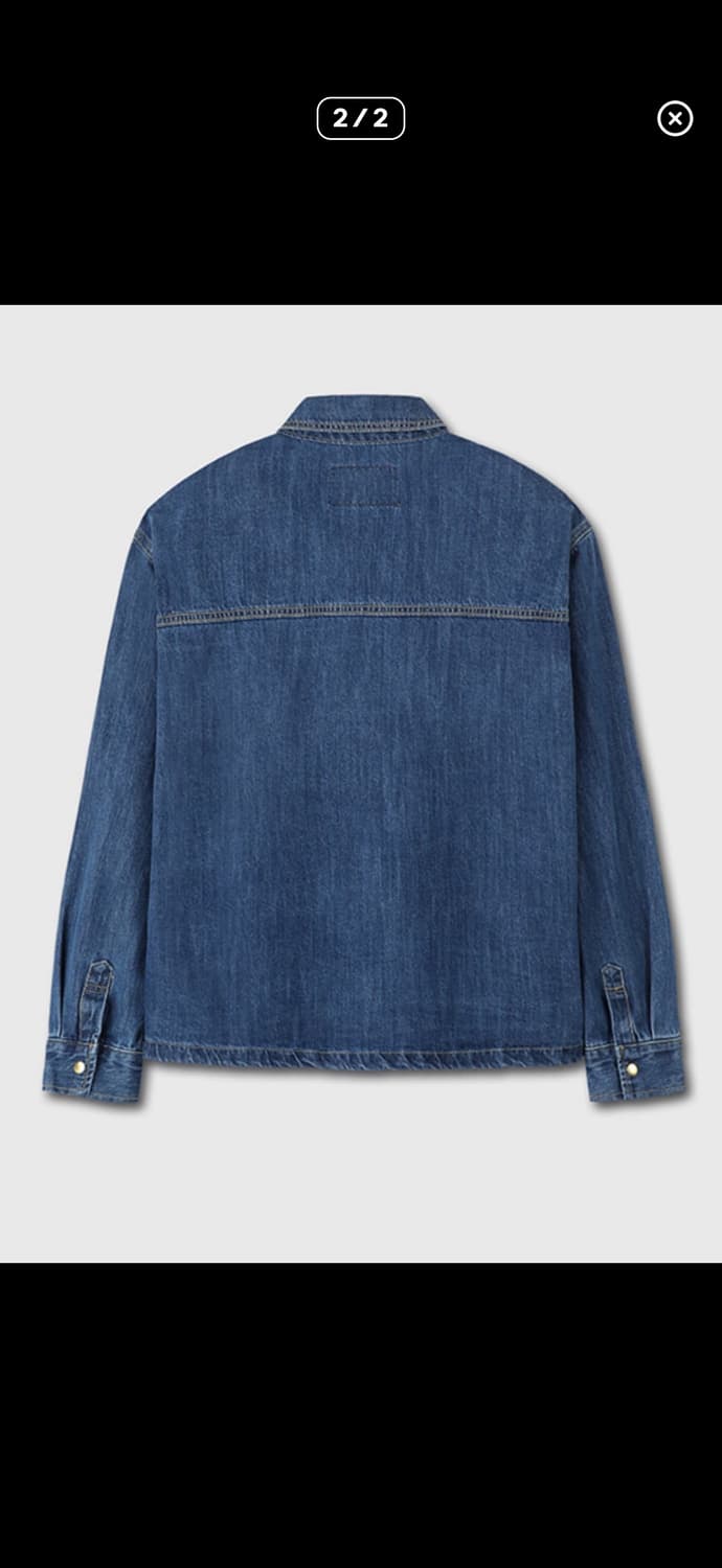 TONYWACK 원포켓 크롭 데님 셔츠 자켓 블루 미드블루 상품이미지2