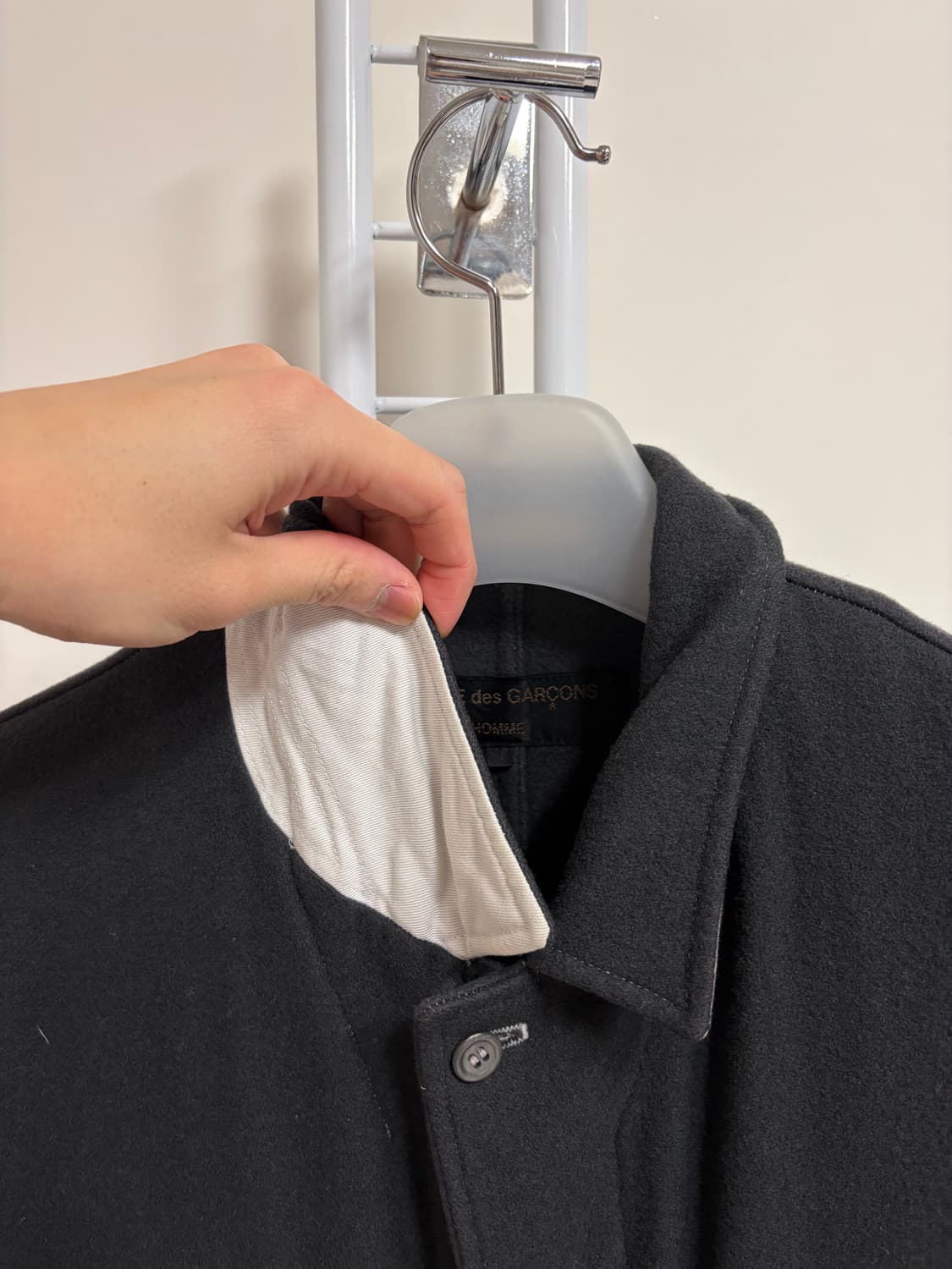 꼼데가르송 옴므 블랙 싱글 코트 상품이미지4