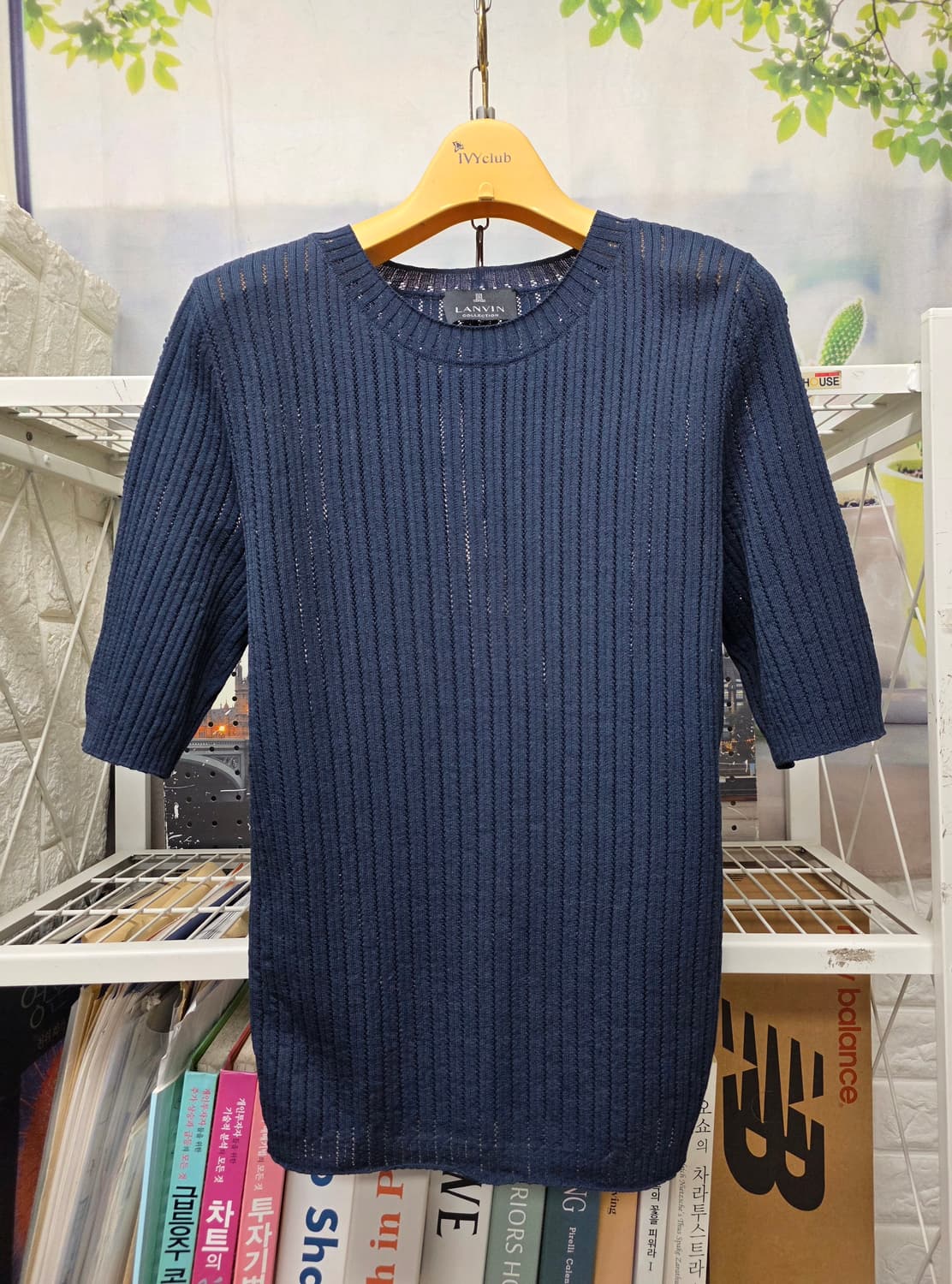 랑방 여성 반팔니트 90 리브 라운드넥 여름니트반팔티 WM78 상품이미지1