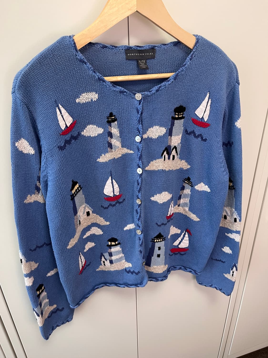 (Rare) Northern isles 바다 풍경 니트 가디건  상품이미지8