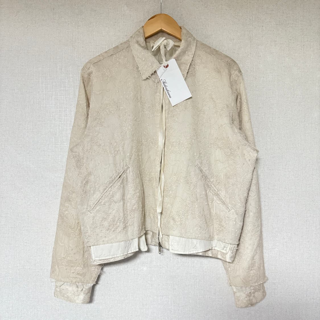 [S]미도리카와 22SS 컷오프 오간자 플라워 레이스 블루종 상품이미지5