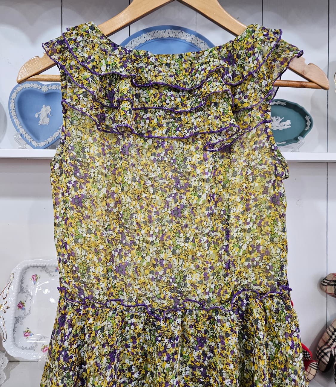 잔꽃 프릴 레이어드 쉬폰 원피스 상품이미지7