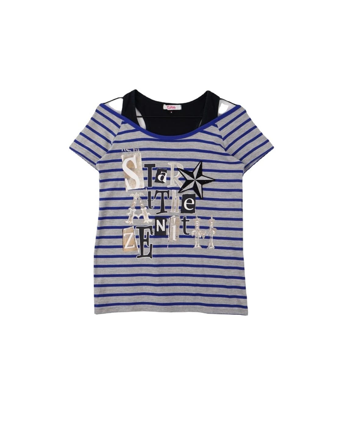 Pink-latte Y2k star striped t-shirts 상품이미지3