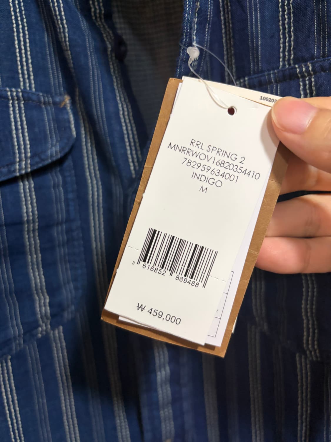 (M) RRL 인디고 더블페이스 스트라이프 워크 셔츠 자켓 상품이미지5