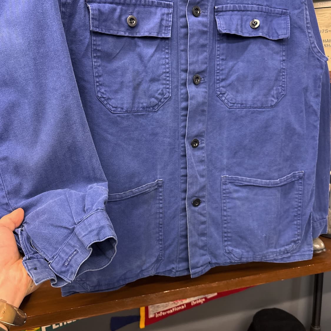 70~80s 오리지널 4포켓 프렌치 워크자켓 헤링본 트윌 N814 상품이미지5