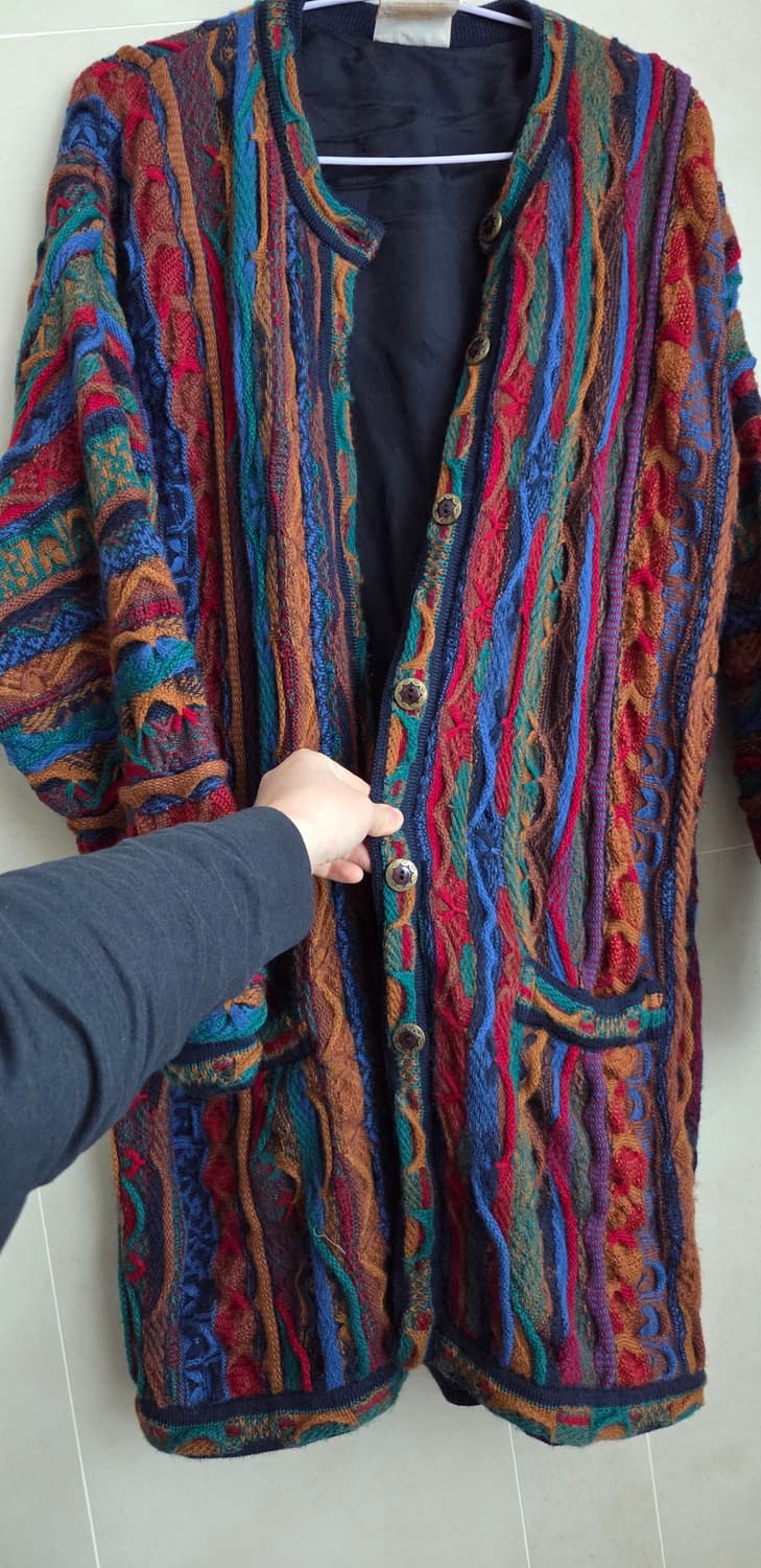 쿠지 림노스 LIMNOS 호주 울100% 롱가디건 XL 택포 상품이미지4