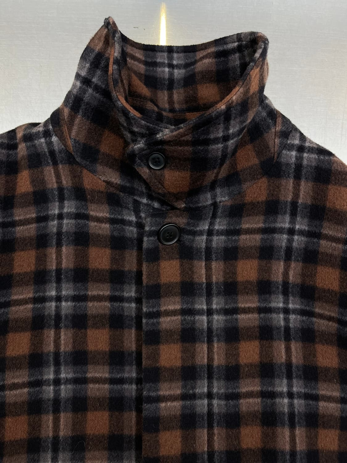 Hare 타탄 체크 울 맥 코트 상품이미지5