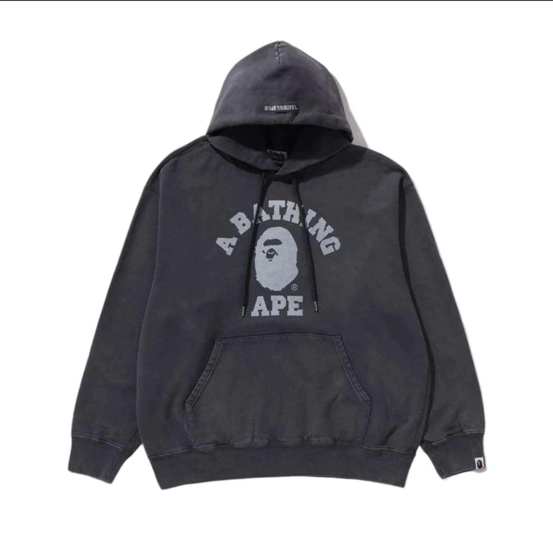 (새상품)베이프 가먼트 다이 컬리지 풀오버 후드 차콜 상품이미지1