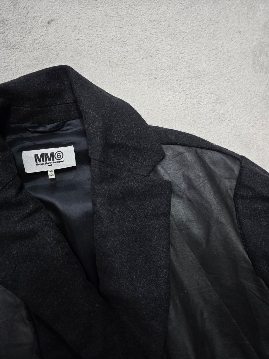 MM6 메종 마르지엘라 블랙 울 코트 38 상품이미지2