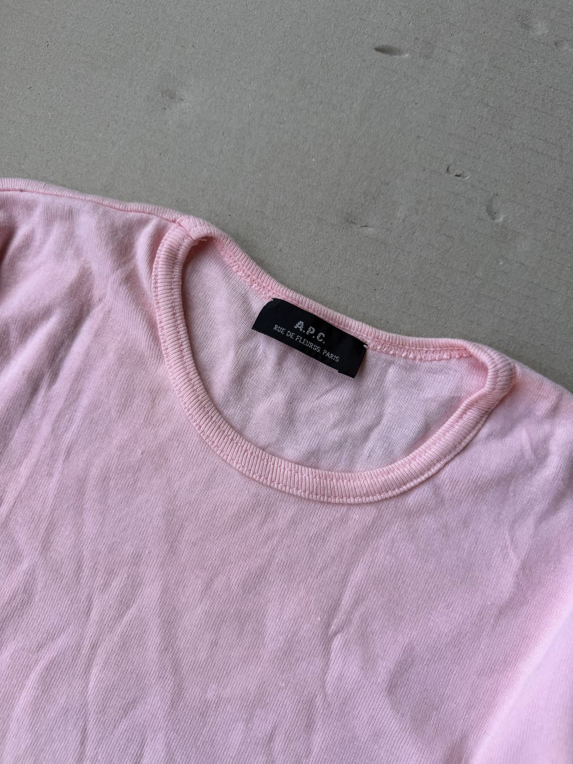 A.P.C. 핑크 골지 라운드넥 반팔 니트 탑 상품이미지2