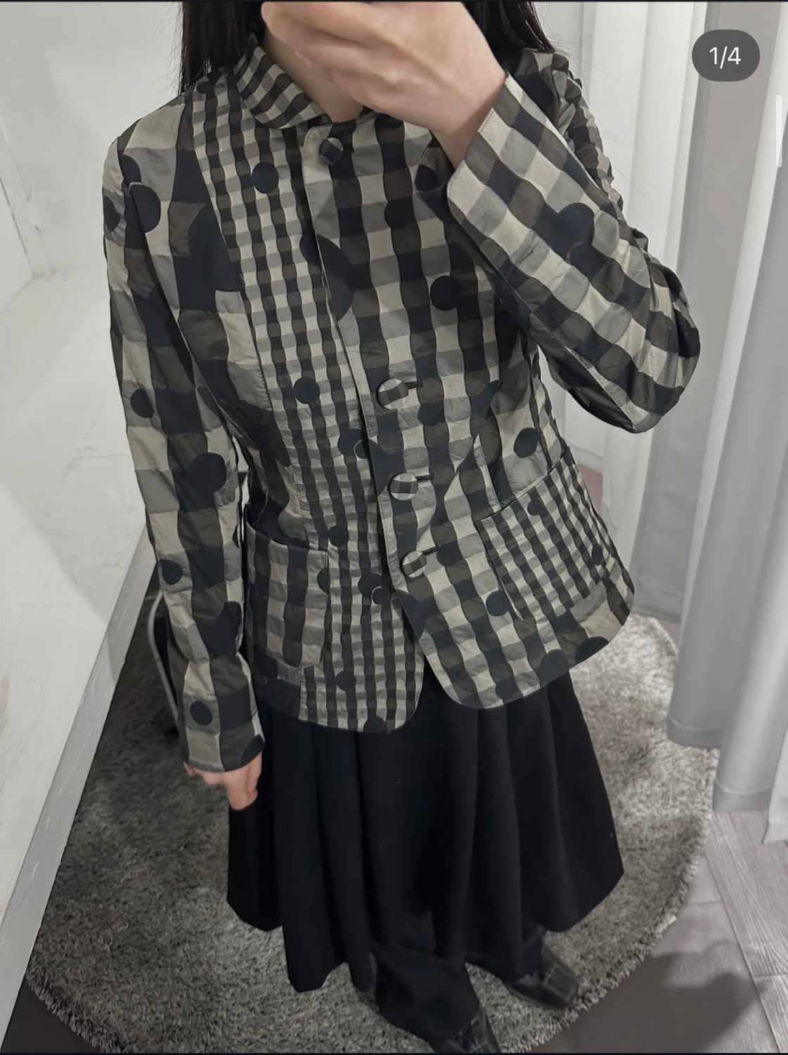 dot&check design jacket 상품이미지2