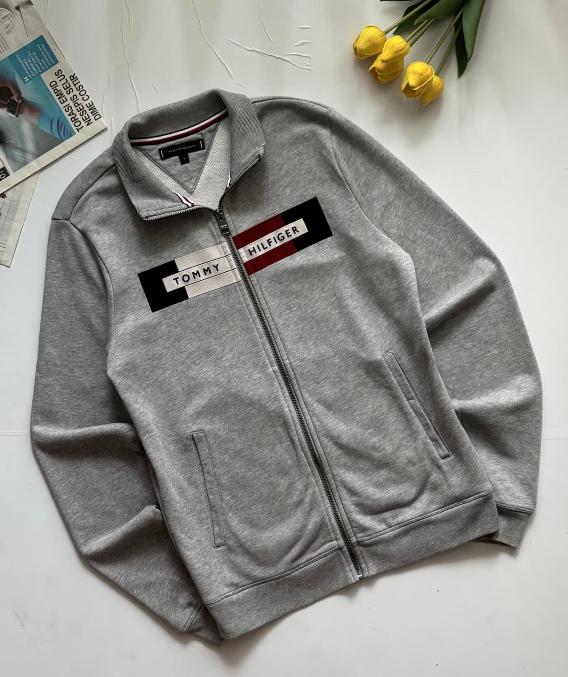 타미힐피거 하프넥 그레이 집업 상품이미지1