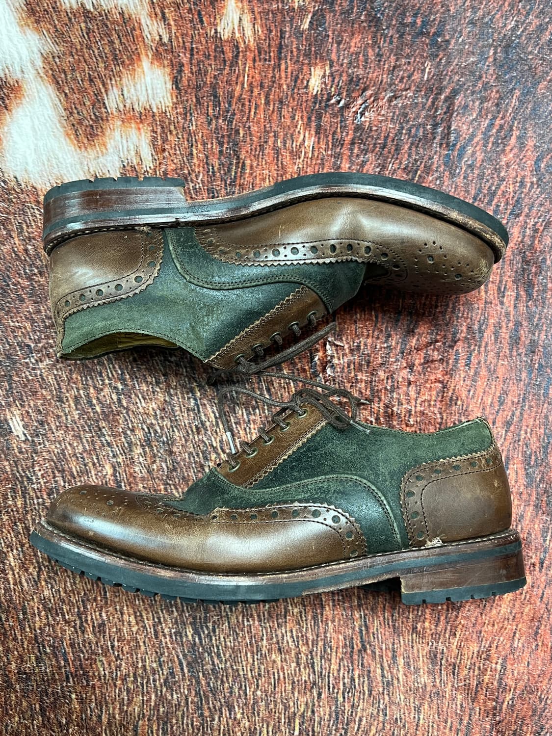 [39] Berwick 버윅 그린 브라운 브로그 윙팁 로퍼 상품이미지2