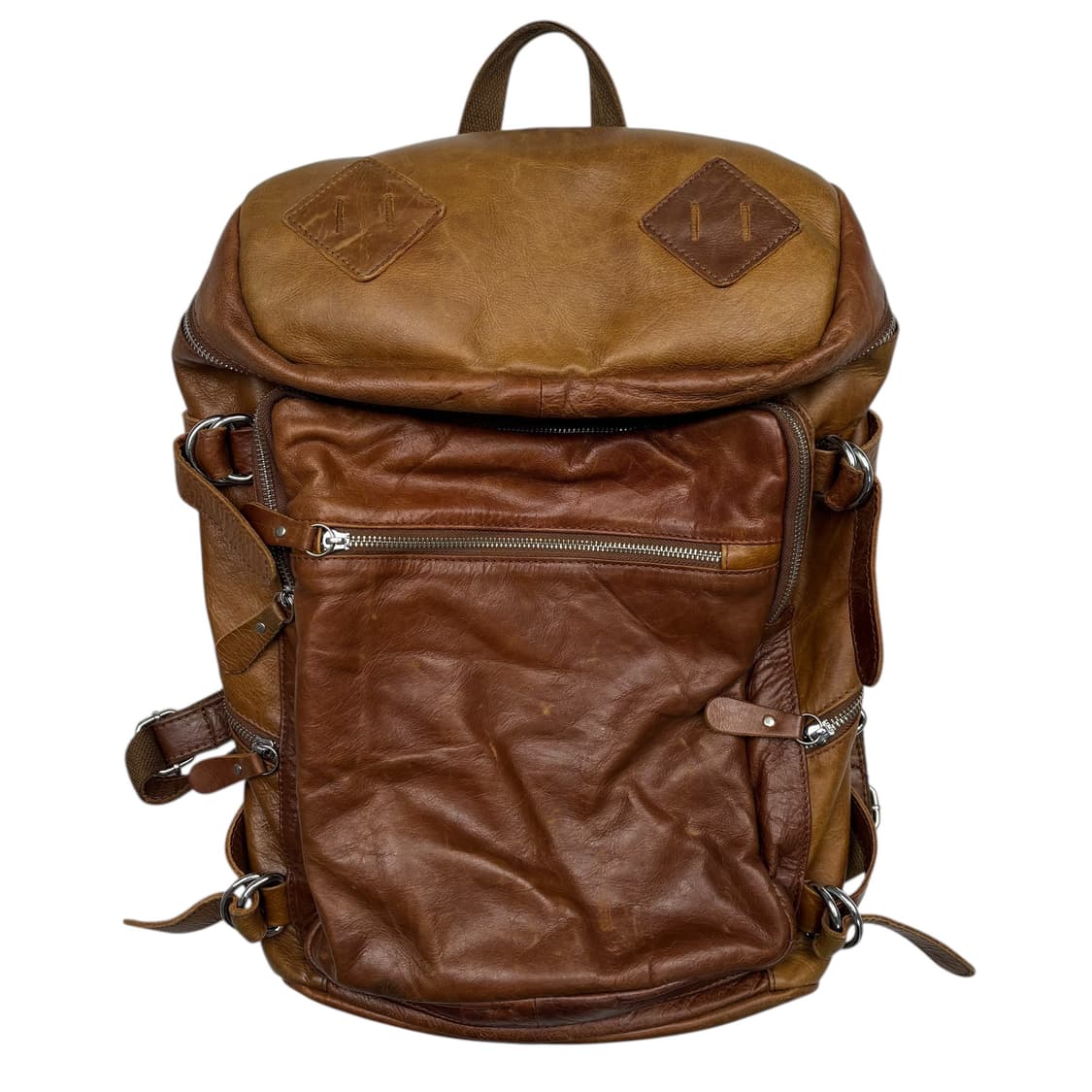 빈티지 통 가죽 브라운 백팩 OS 상품이미지1
