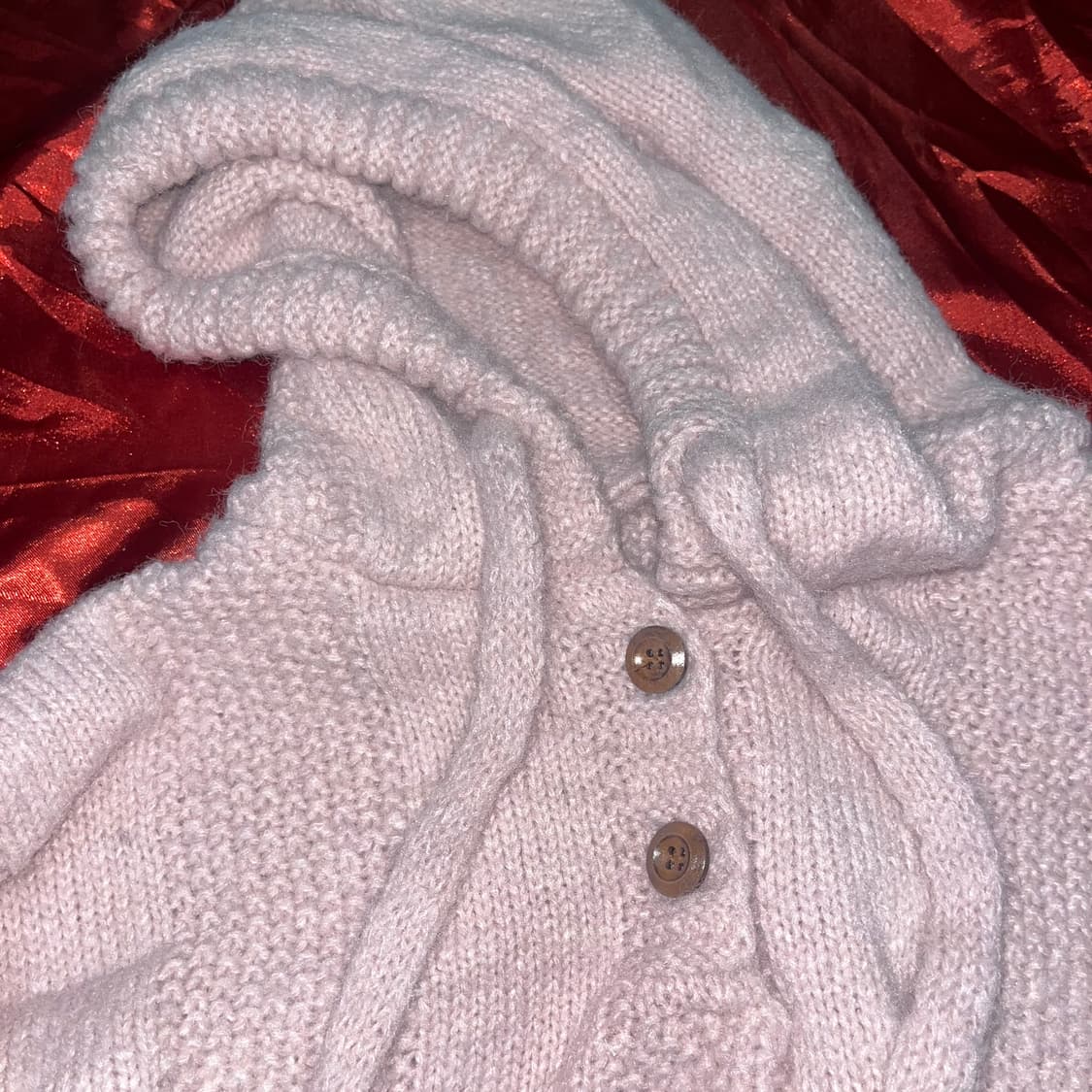 딸기우유 폭닥 오버핏 니트후드 상품이미지1