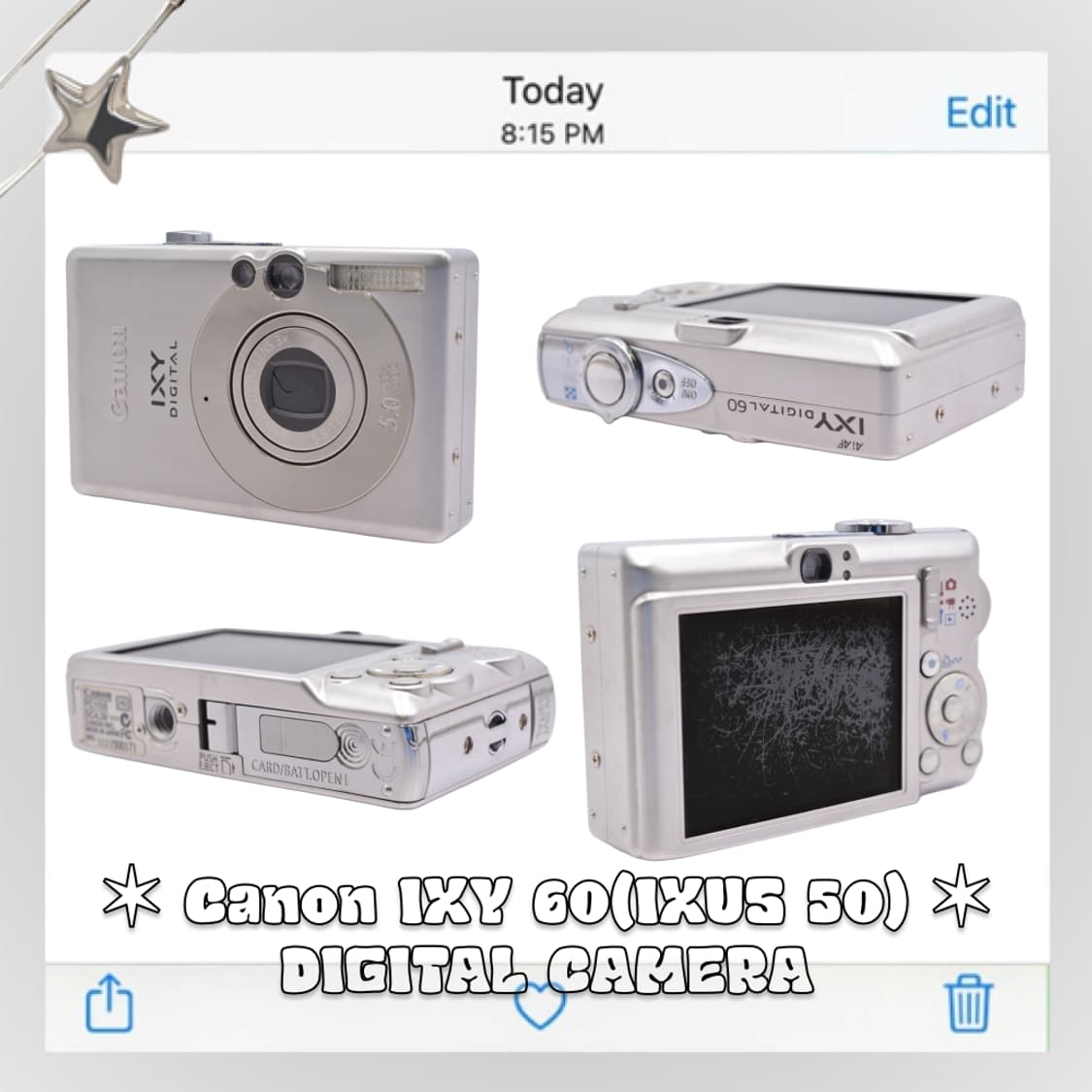 캐논 익시  IXY  60(익서스 IXUS 50) 빈티지 디카 실버 상품이미지2