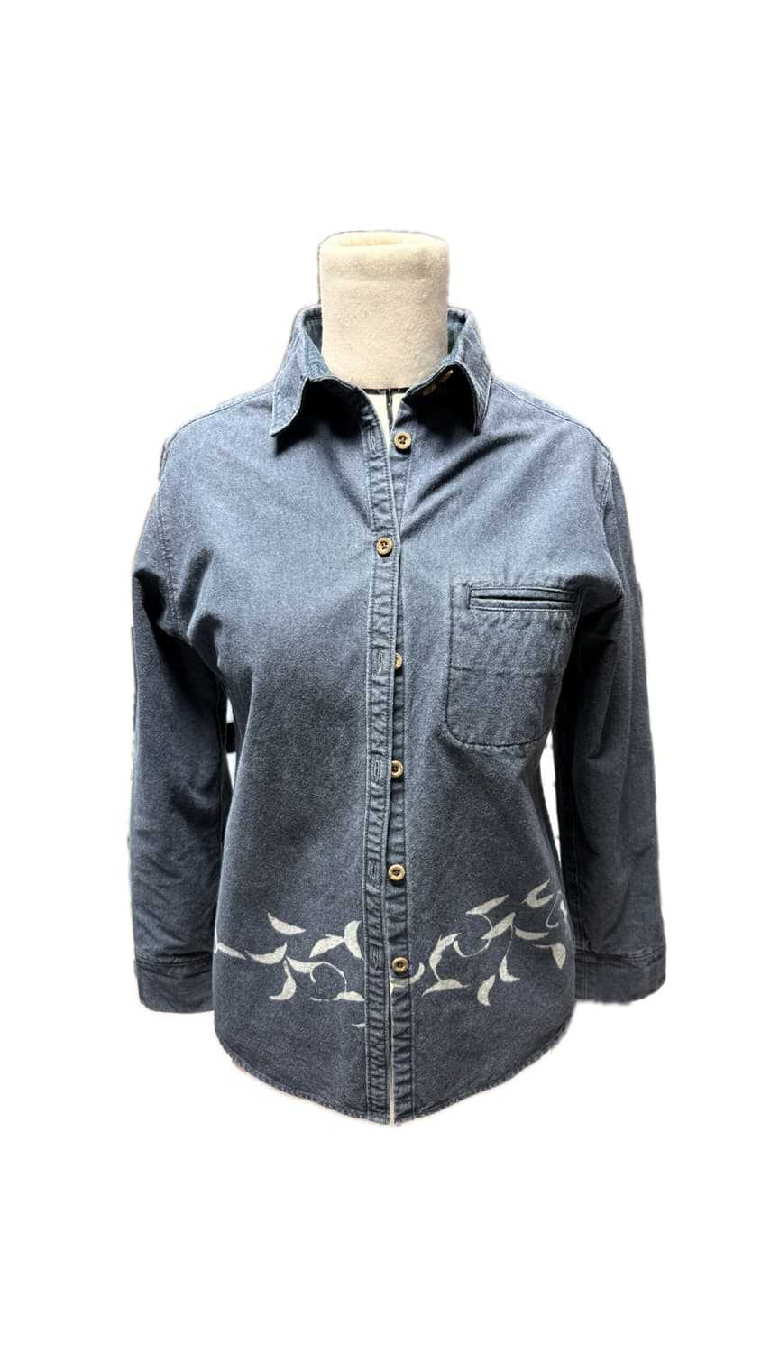 데님 우드 버튼 셔츠 상품이미지1