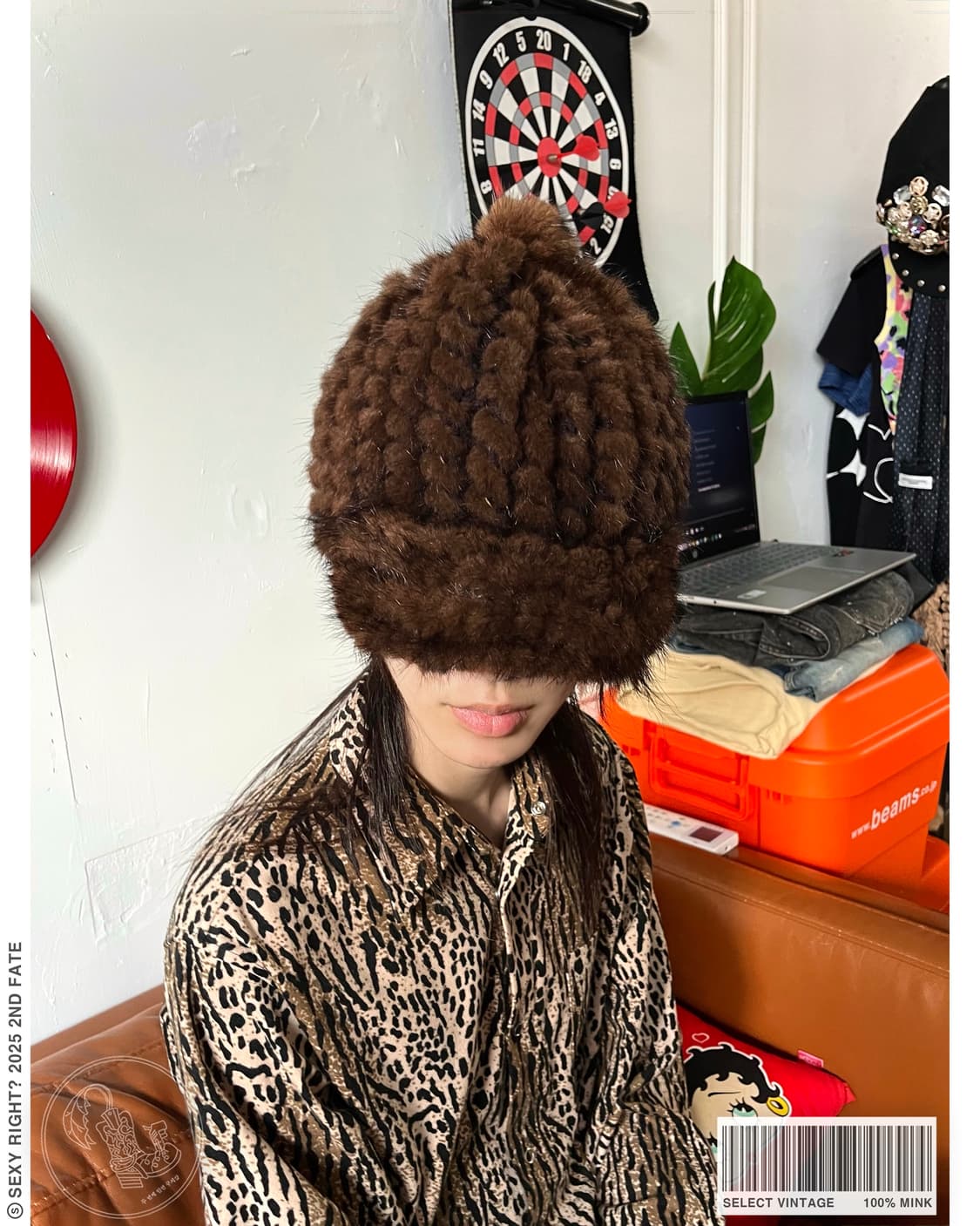 Vintage Real Mink Fur Hat 상품이미지1