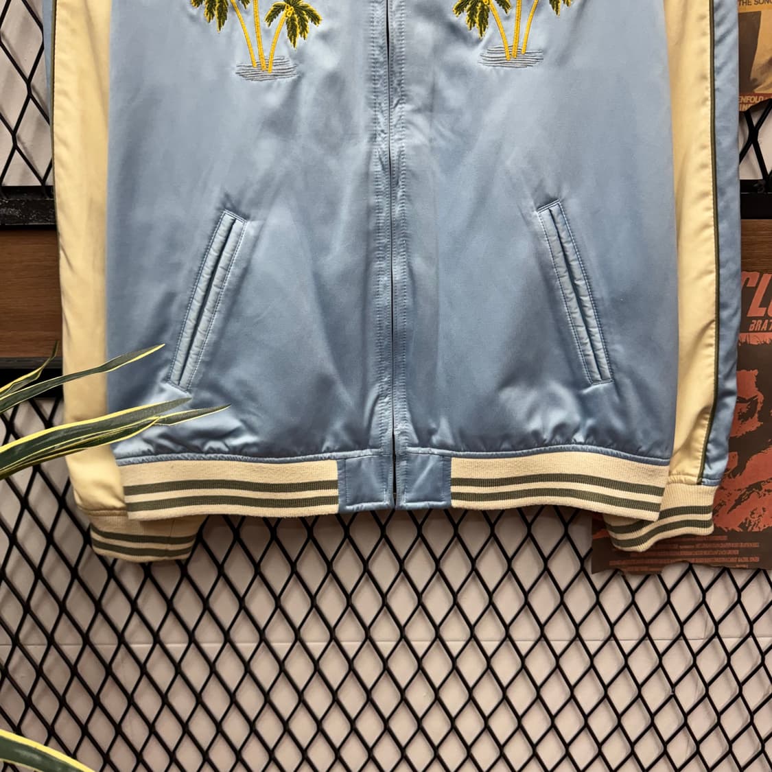 리바이스 리버시블 새틴 스카쟌 팜트리 자수 포인트 아이보리 상품이미지6