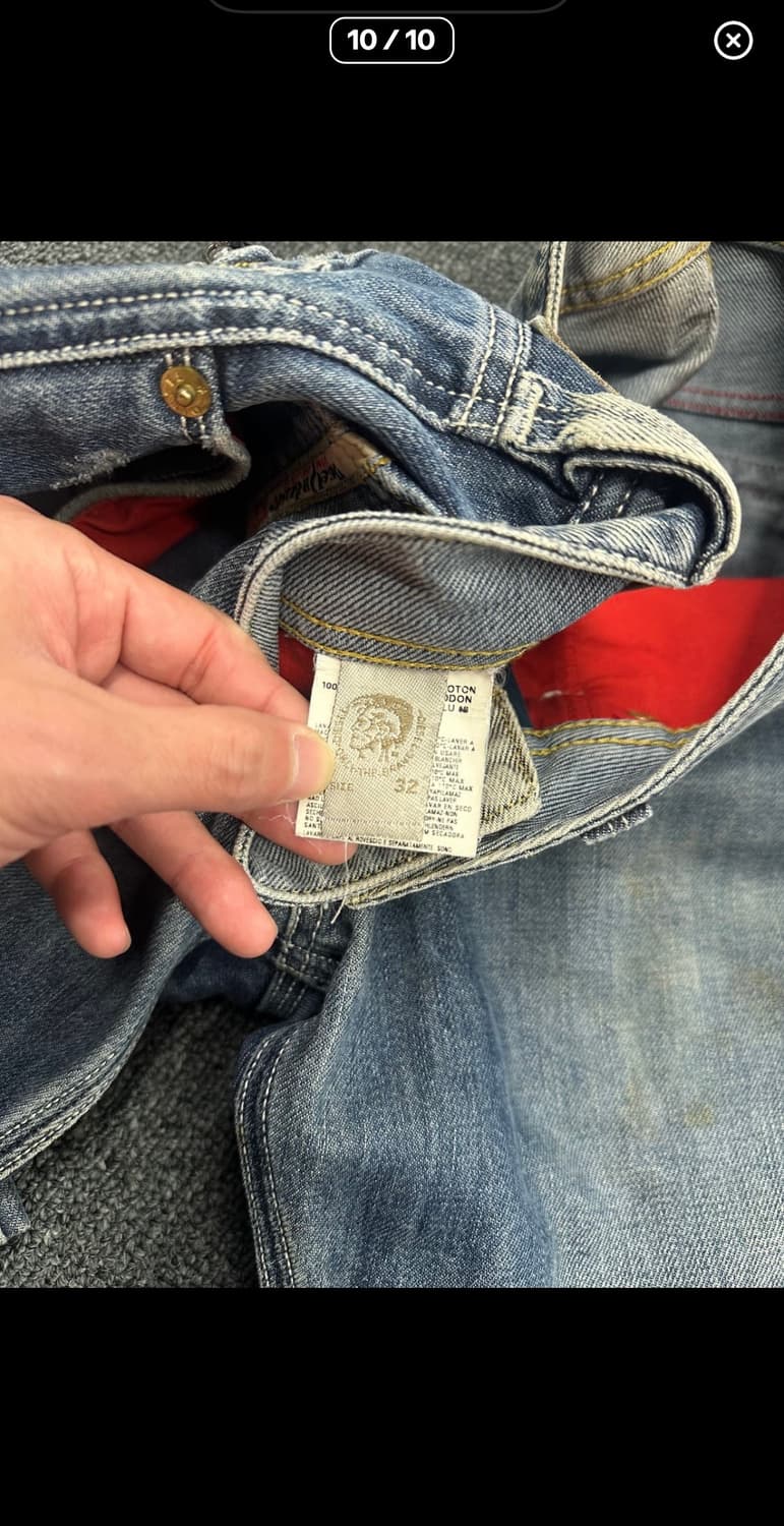 32) 디젤 빈티지 워싱 자수 데님팬츠 상품이미지5