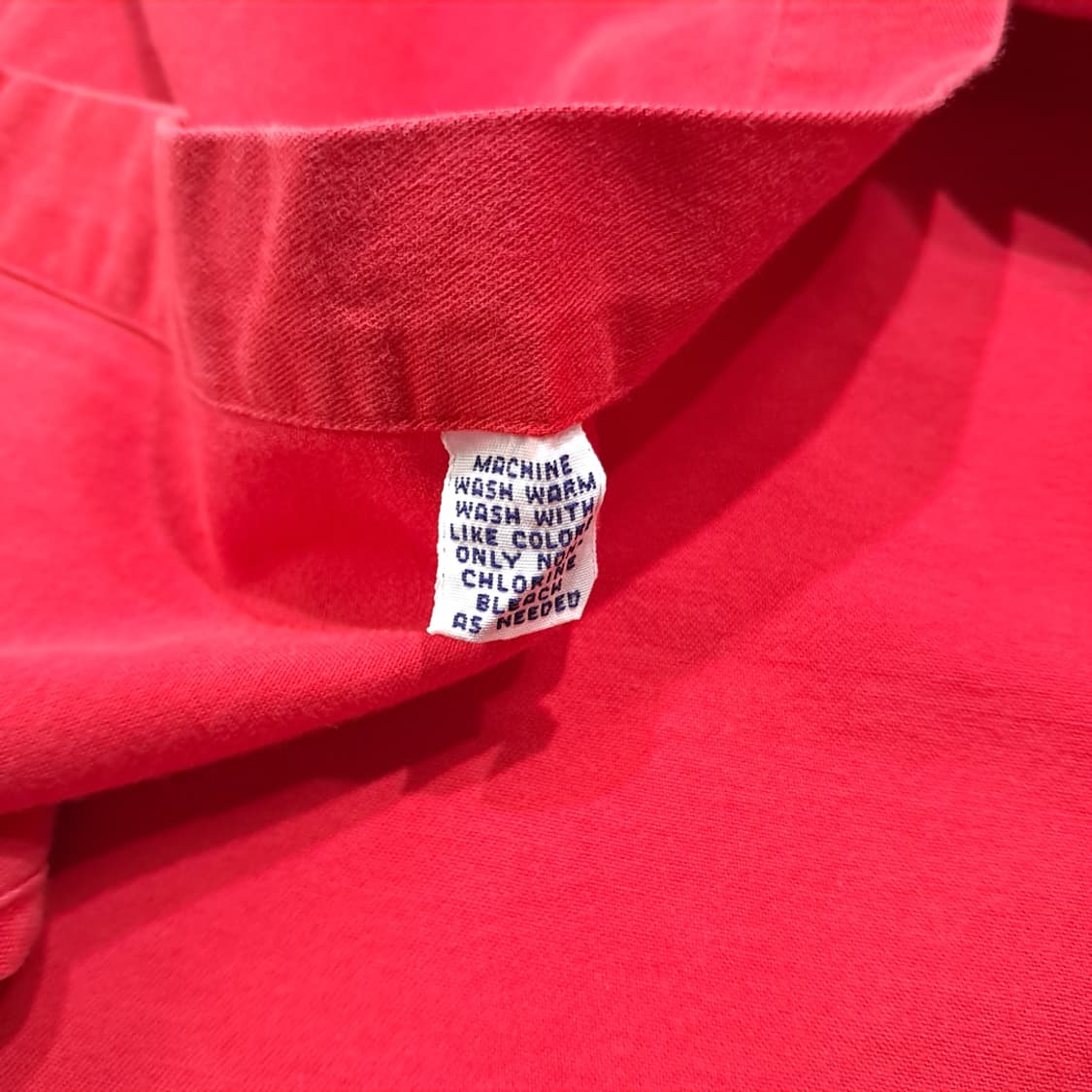 CL763 L 90s 미국판 코튼 트윌 포켓 레드 워크 셔츠 남방 상품이미지5