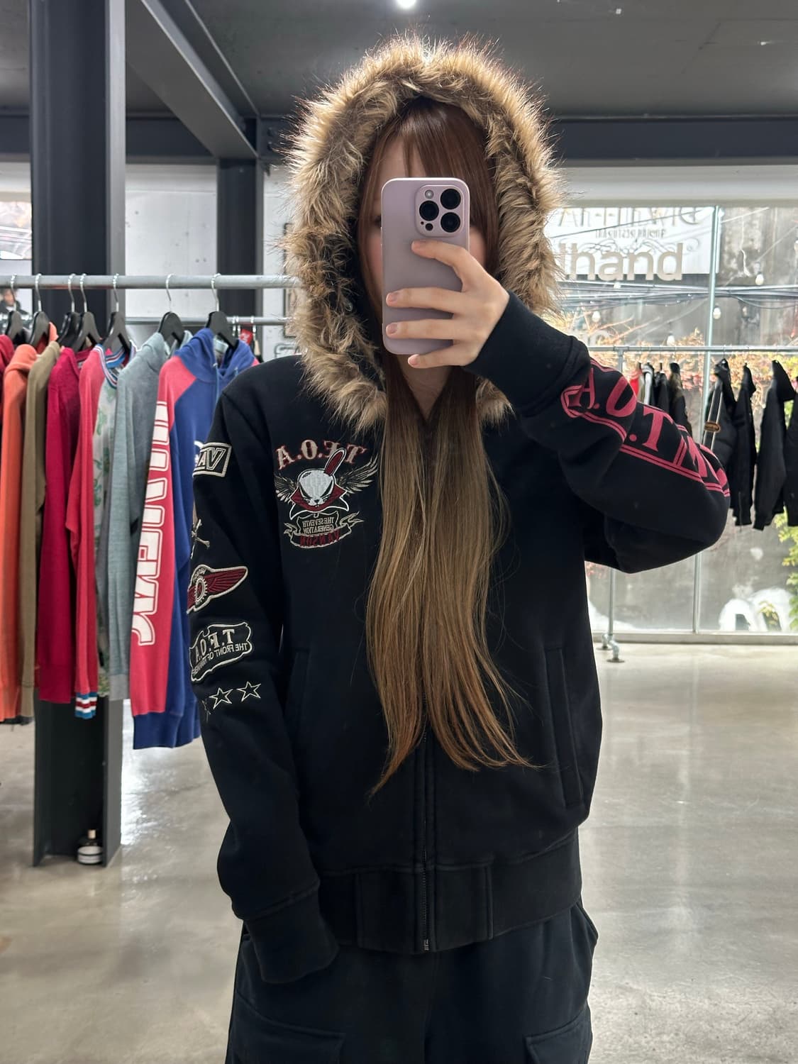 벤슨 x T.F.O.A 윙버니 넥워머 울프죠 코튼 후드자켓 상품이미지1