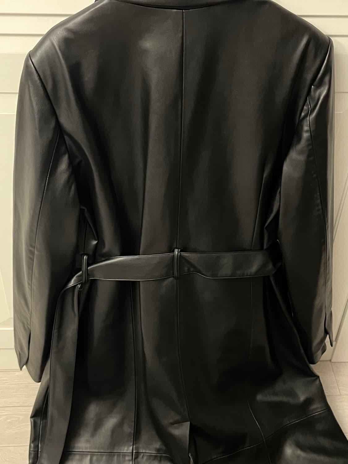 자라 퍼 디테일 롱 레더 자켓 상품이미지6