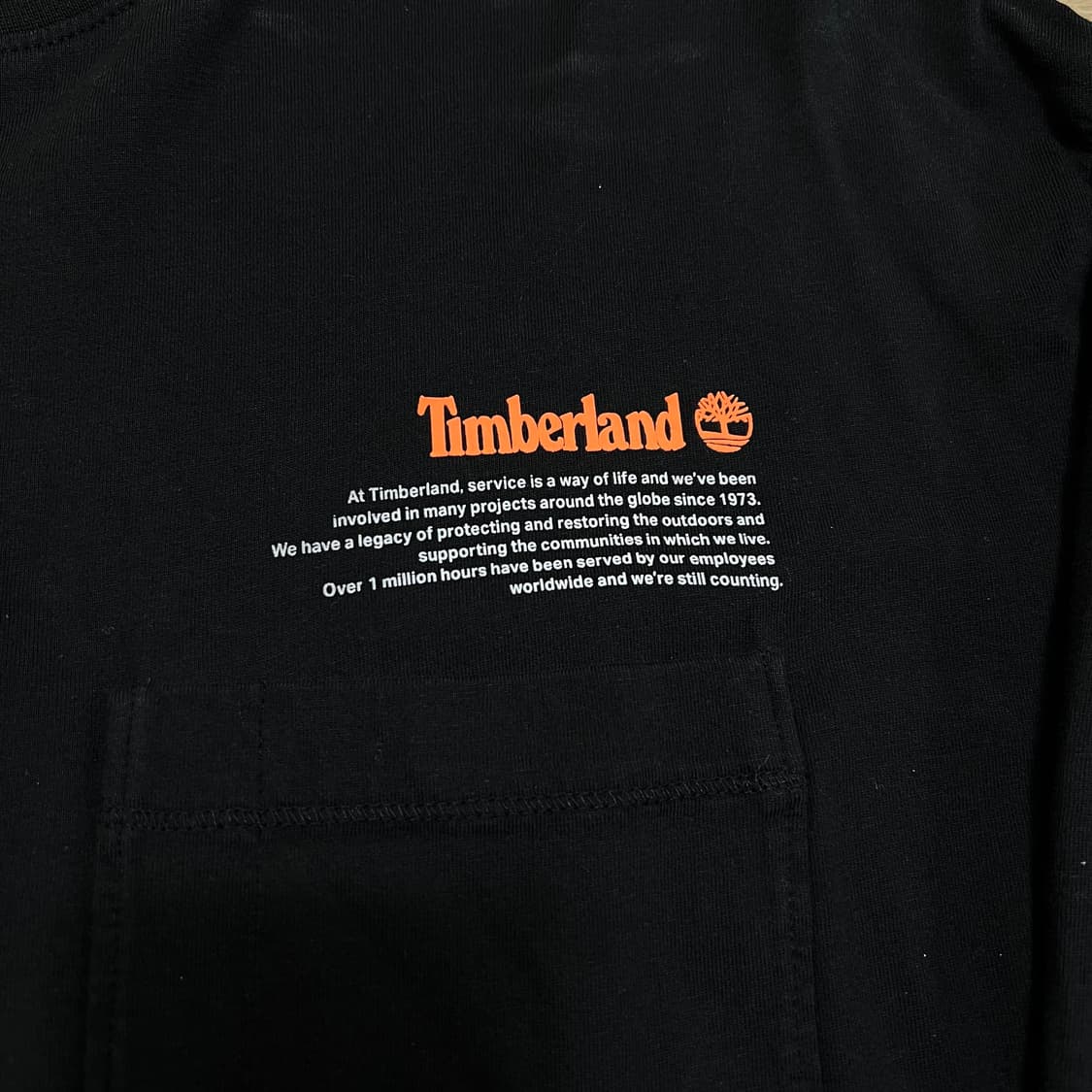 팀버랜드 포켓 코튼 롱슬리브 긴팔티셔츠 [블랙] M/95 상품이미지4