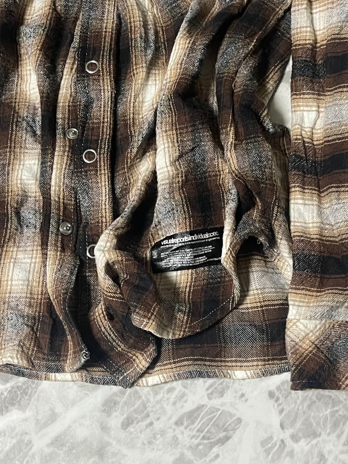 (B one soul)y2k patchwork check shirts 상품이미지5