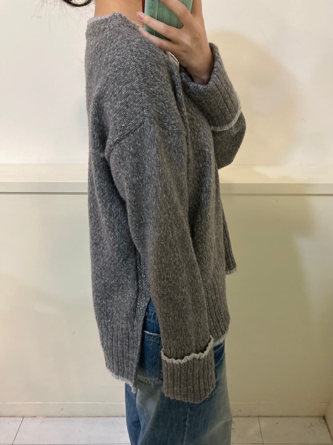 빈티지 그레이 레이어드 니트 상품이미지10